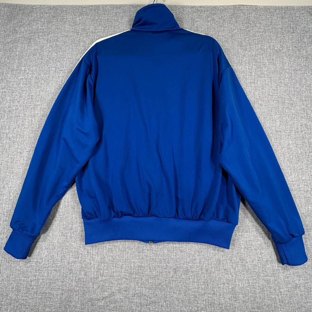 Adidas Track Jacket Mens Medium Blue Firebird Trefoil Full Zip Y2K Blokecore